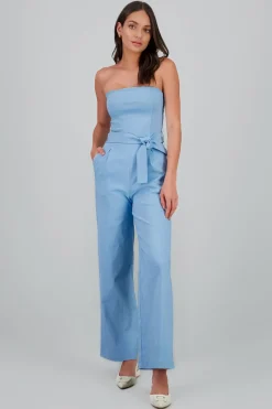 Jumpsuit strapless detalle cinturon