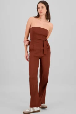 Jumpsuit strapless detalle cinturon