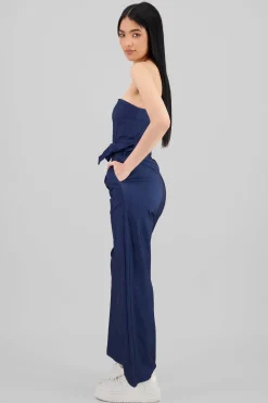 Jumpsuit strapless detalle cinturon