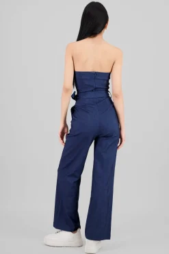 Jumpsuit strapless detalle cinturon