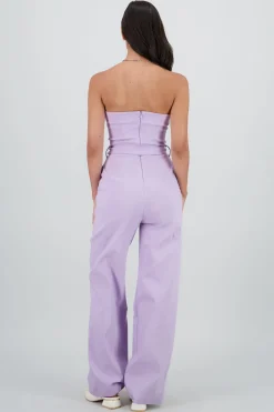 Jumpsuit strapless detalle cinturon
