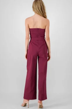 Jumpsuit strapless detalle cinturon