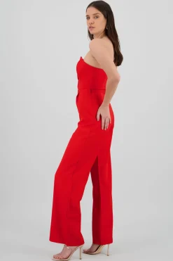 Jumpsuit strapless escote en v