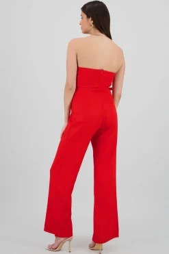 Jumpsuit strapless escote en v