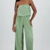 Jumpsuit strapless plisado
