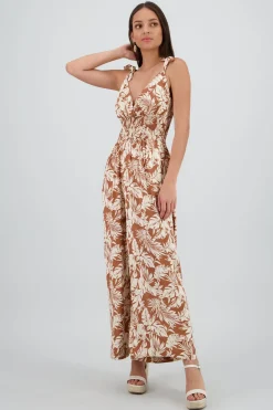 Jumpsuit tirantes amarre tropical