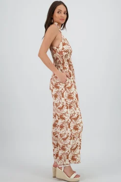 Jumpsuit tirantes amarre tropical