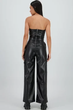 Jumpusit cargo de pu liso