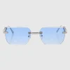 Lentes rectangulo rimless metal