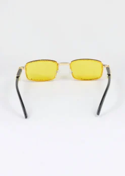 Lentes sol cuadrados brillos incrustados