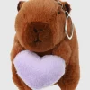 Llavero peluche capibara corazón