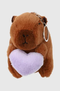 Llavero peluche capibara corazón