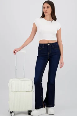 Maleta rayas compartimentos metálica