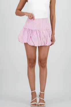 Mini falda burbuja detalle rayas