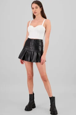 Mini falda tablas efecto piel