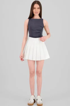 Mini falda tableada con short