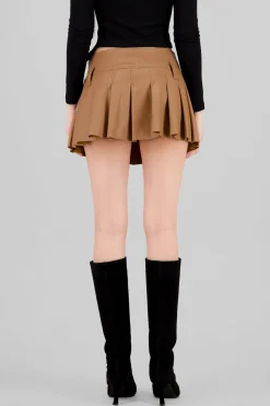 Mini falda tableada lisa PU