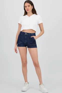 Mini short bolsa parche