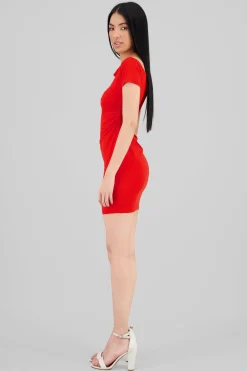 Mini vestido detalle drapeado