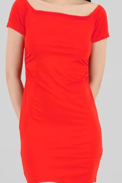 Mini vestido detalle drapeado