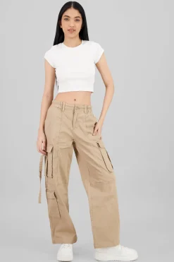 Pantalón cargo con jaretas