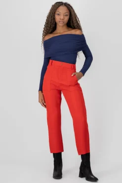 Pantalón Cintura Alta Capri Bolsas