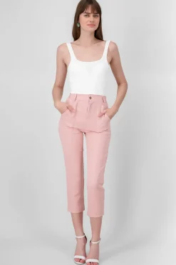 Pantalón Cintura Alta Capri Bolsas