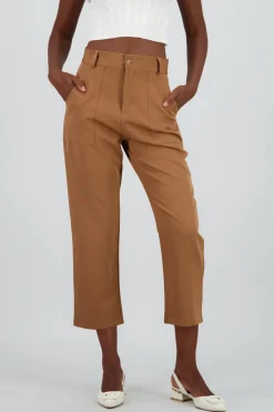 Pantalón Cintura Alta Capri Bolsas