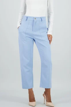 Pantalón Cintura Alta Capri Bolsas