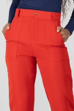 Pantalón Cintura Alta Capri Bolsas