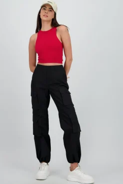 Pantalón parachute cargo multibolsillos