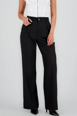 Pantalón Recto Pinzas Bolsillos