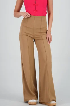 Pantalón Wide Leg Cintura Alta Costuras