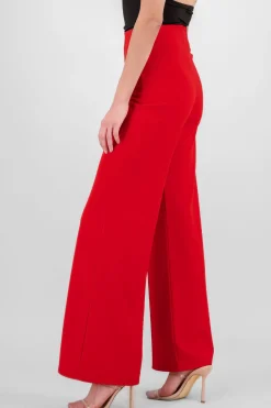 Pantalón Wide Leg Cintura Alta Costuras