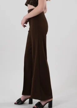 Pantalón Wide Leg Cintura Alta Costuras