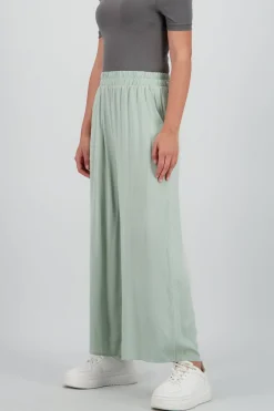 Pantalón Wide Leg Cintura Alta Fruncida