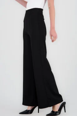 Pantalón Wide Leg Cintura Alta Costuras