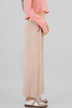 Pantalón Wide Leg Cintura Alta Fruncida