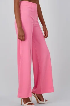 Pantalón Wide Leg Cintura Alta Costuras