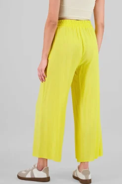 Pantalón Wide Leg Cintura Alta Fruncida