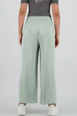 Pantalón Wide Leg Cintura Alta Fruncida