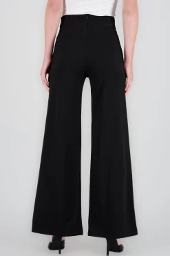 Pantalón Wide Leg Cintura Alta Costuras