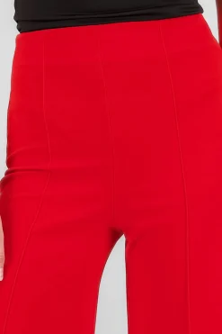 Pantalón Wide Leg Cintura Alta Costuras