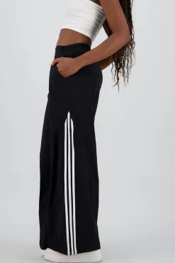 Pantalon amplio detalle franjas contraste