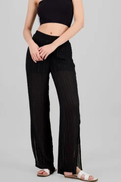 Pantalon amplio detalle lurex
