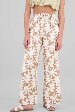 Pantalon amplio estampado tropical