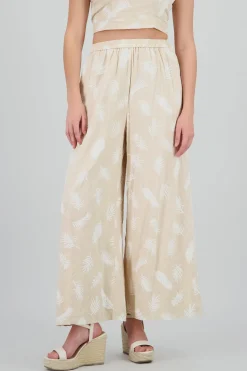 Pantalon amplio estampado tropical