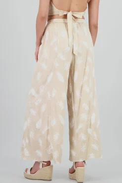 Pantalon amplio estampado tropical