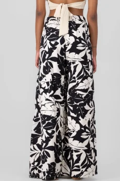 Pantalon amplio estampado tropical