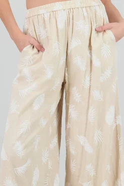 Pantalon amplio estampado tropical